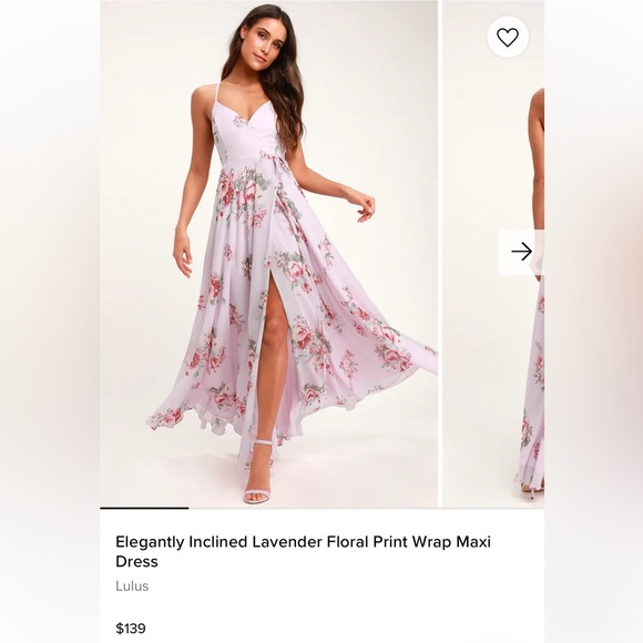 LULUS: Lavender floral wrap maxi dress - Picture 2 of 8